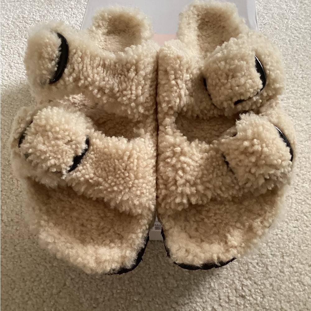 Papillio Cream and Black Slippers with Adjustable Straps(FINALPRICEDROP) - Picture 6 of 7